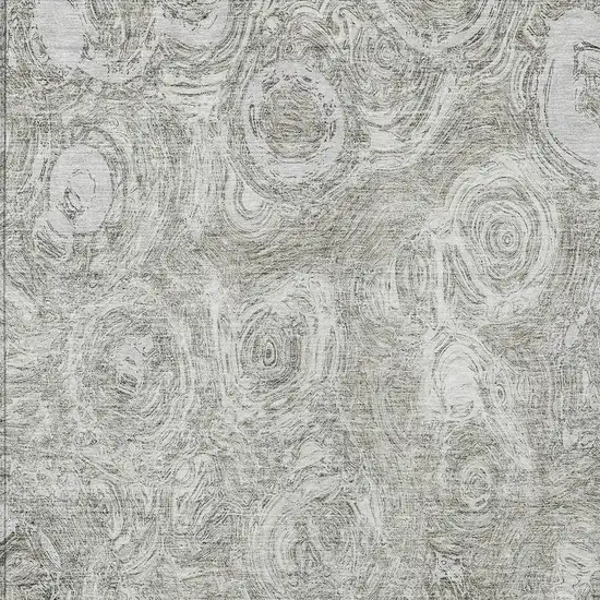 Ivory Taupe And Beige Abstract Washable Indoor Outdoor Area Rug Photo 6