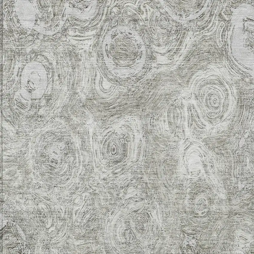 Ivory Taupe And Beige Abstract Washable Indoor Outdoor Area Rug Photo 6