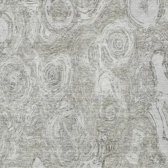 Ivory Taupe And Beige Abstract Washable Indoor Outdoor Area Rug Photo 5