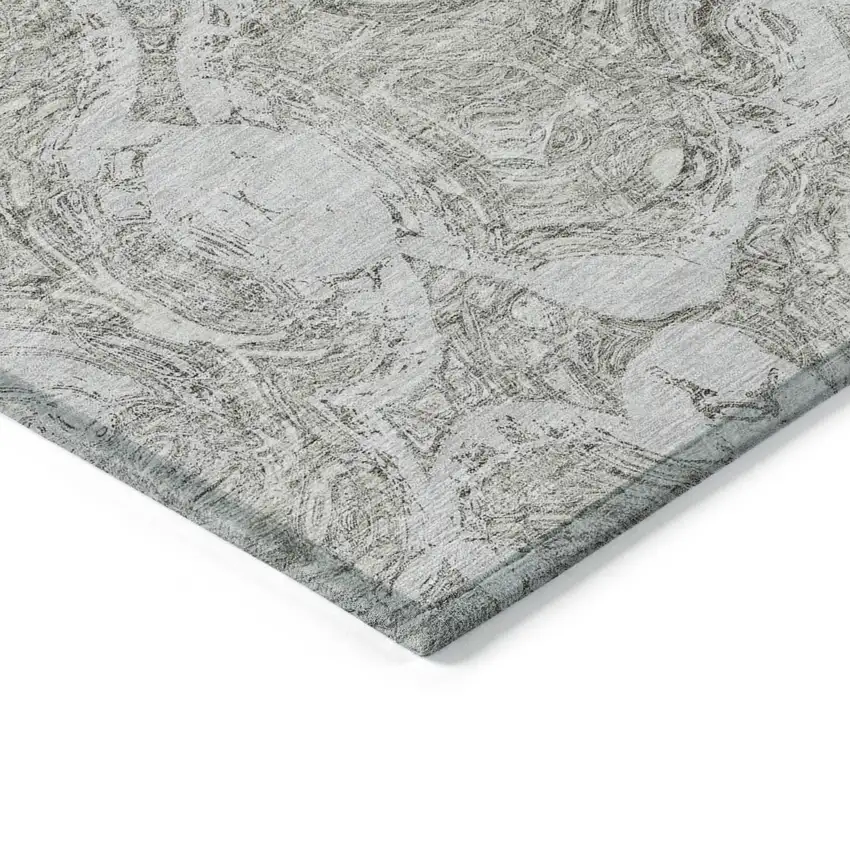 Ivory Taupe And Beige Abstract Washable Indoor Outdoor Area Rug Photo 3