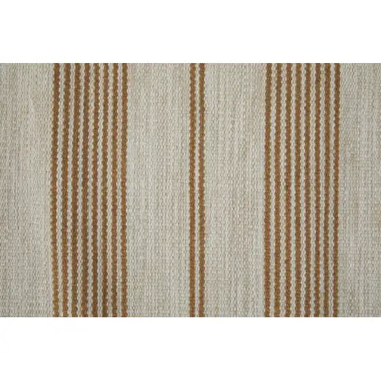 Brown and Ivory Striped Hand Woven Area Rug Photo 9