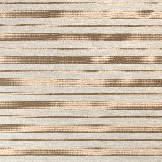 Brown and Ivory Striped Hand Woven Area Rug Photo 2