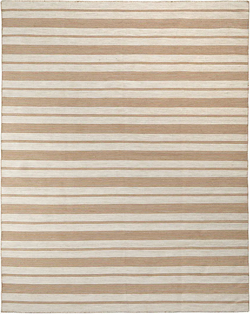 Brown and Ivory Striped Hand Woven Area Rug Photo 4