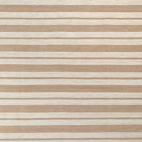 Brown and Ivory Striped Hand Woven Area Rug Photo 2