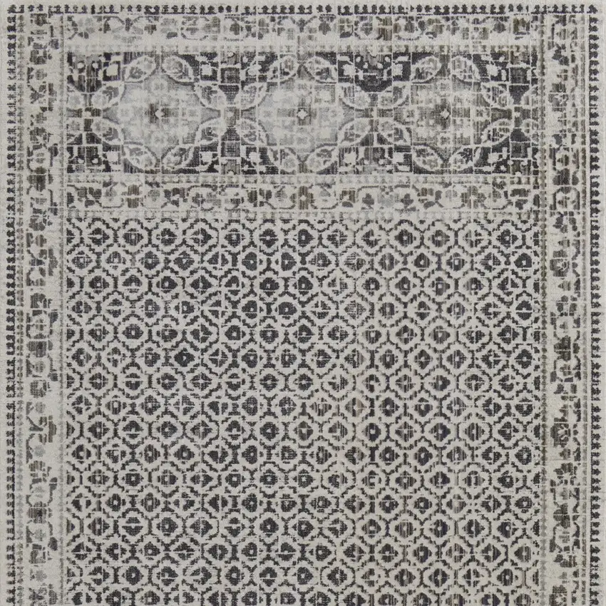 Ivory Taupe And Gray Abstract Stain Resistant Area Rug Photo 6