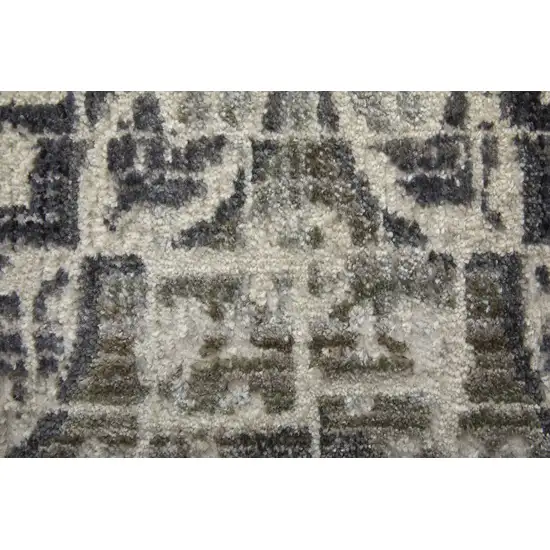 Gray and Ivory Abstract Area Rug Photo 8