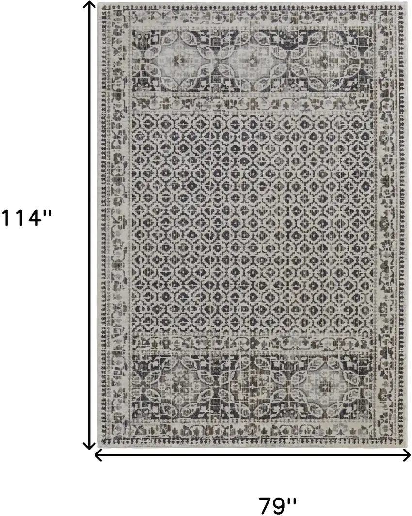 Ivory Taupe And Gray Abstract Stain Resistant Area Rug Photo 10
