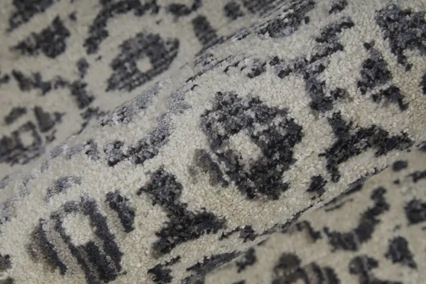 Ivory Taupe And Gray Abstract Stain Resistant Area Rug Photo 4