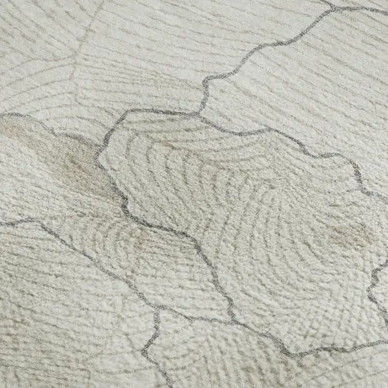 Ivory Taupe And Gray Abstract Washable Area Rug With UV Protection Photo 4