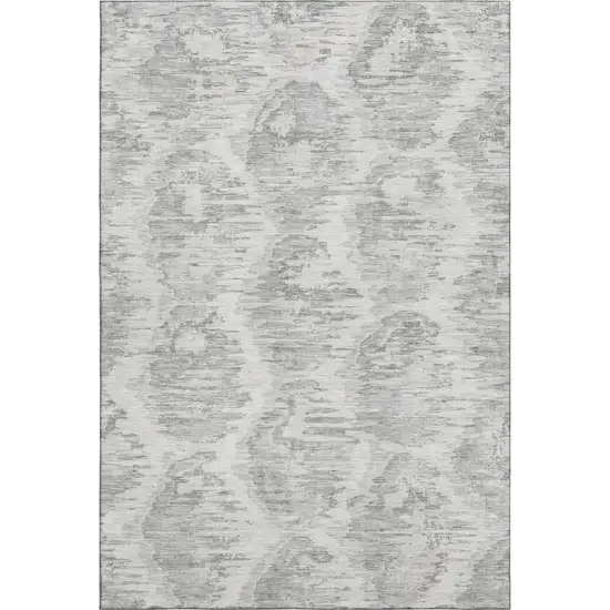 Ivory Taupe And Gray Diamond Washable Area Rug With UV Protection Photo 1
