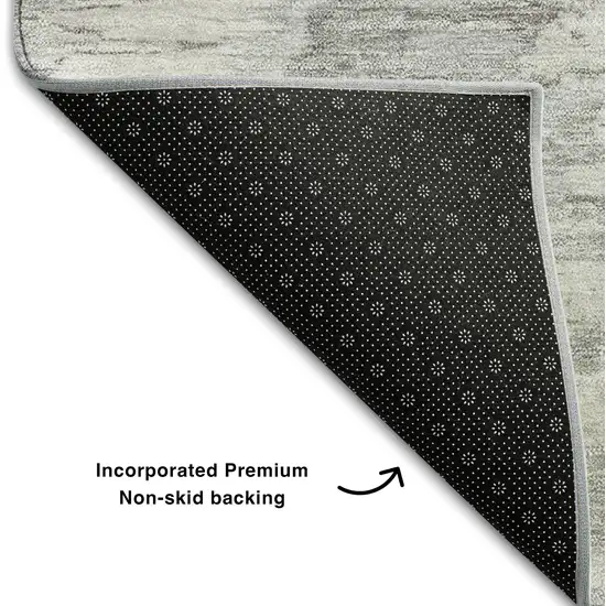 Ivory Taupe And Gray Diamond Washable Area Rug With UV Protection Photo 7