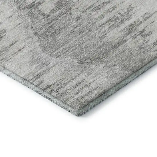Ivory Taupe And Gray Diamond Washable Area Rug With UV Protection Photo 8