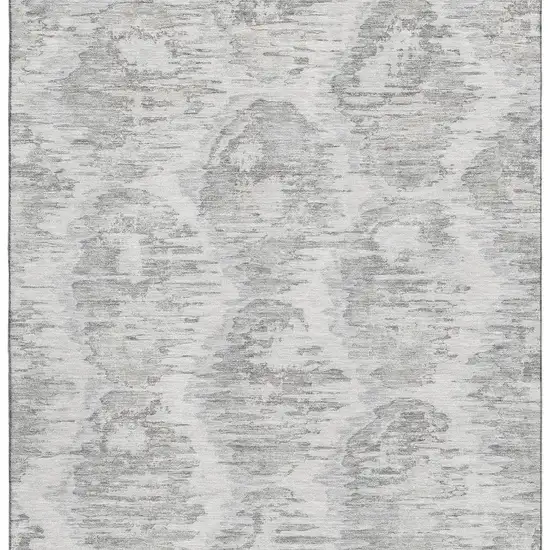 Ivory Taupe And Gray Diamond Washable Area Rug With UV Protection Photo 3