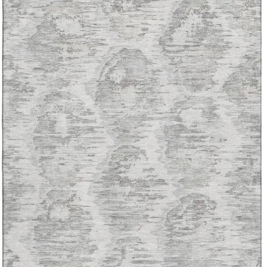 Ivory Taupe And Gray Diamond Washable Area Rug With UV Protection Photo 3