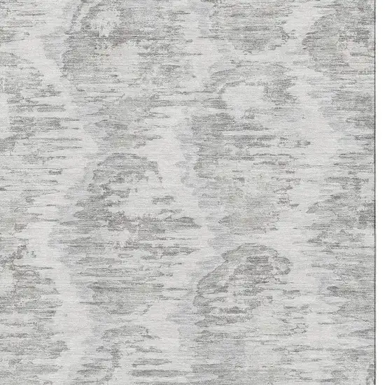 Ivory Taupe And Gray Diamond Washable Area Rug With UV Protection Photo 3