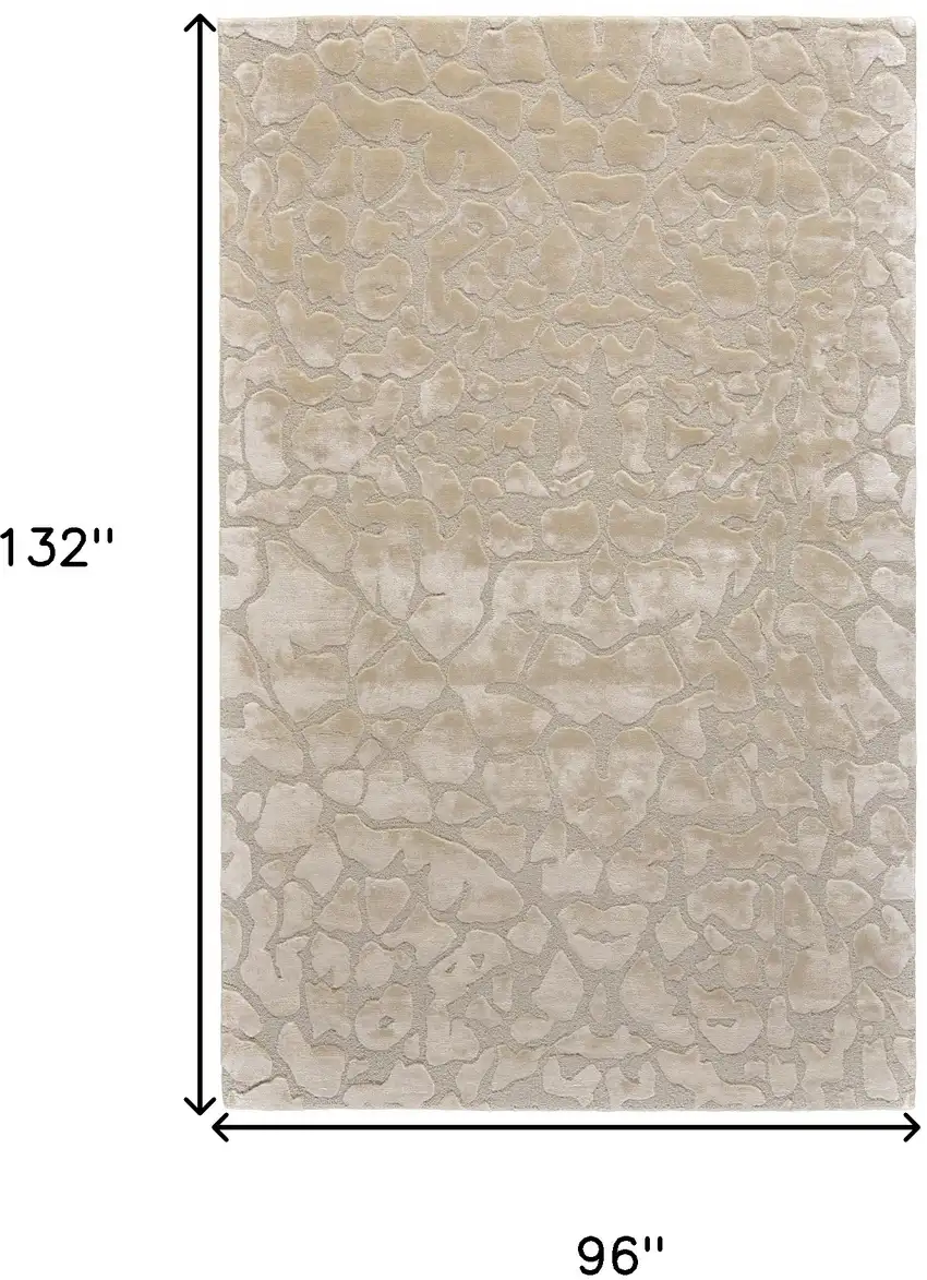 Ivory Taupe And Tan Abstract Tufted Handmade Area Rug Photo 6