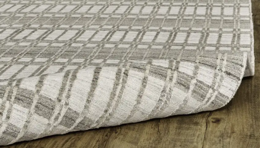 Ivory Taupe And Tan Striped Hand Woven Area Rug Photo 9