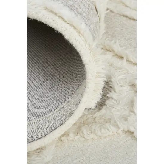 Gray and Ivory Wool Geometric Hand Tufted Area Rug Photo 8