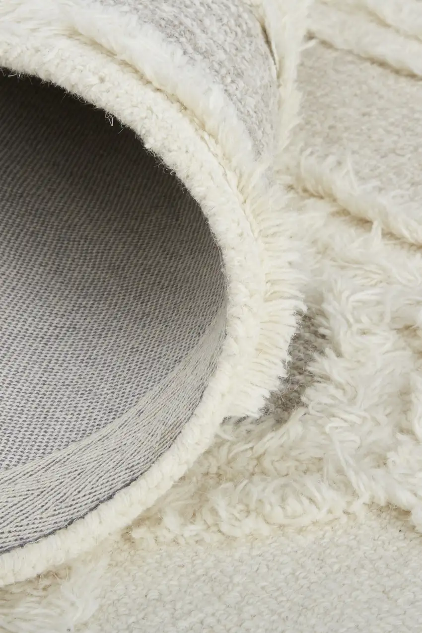 Gray and Ivory Wool Geometric Hand Tufted Area Rug Photo 8