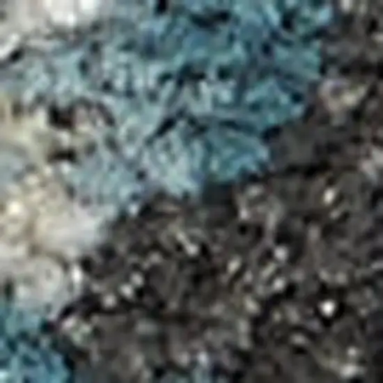 Ivory Teal Blue and Black Abstract Non Skid Area Rug Photo 4