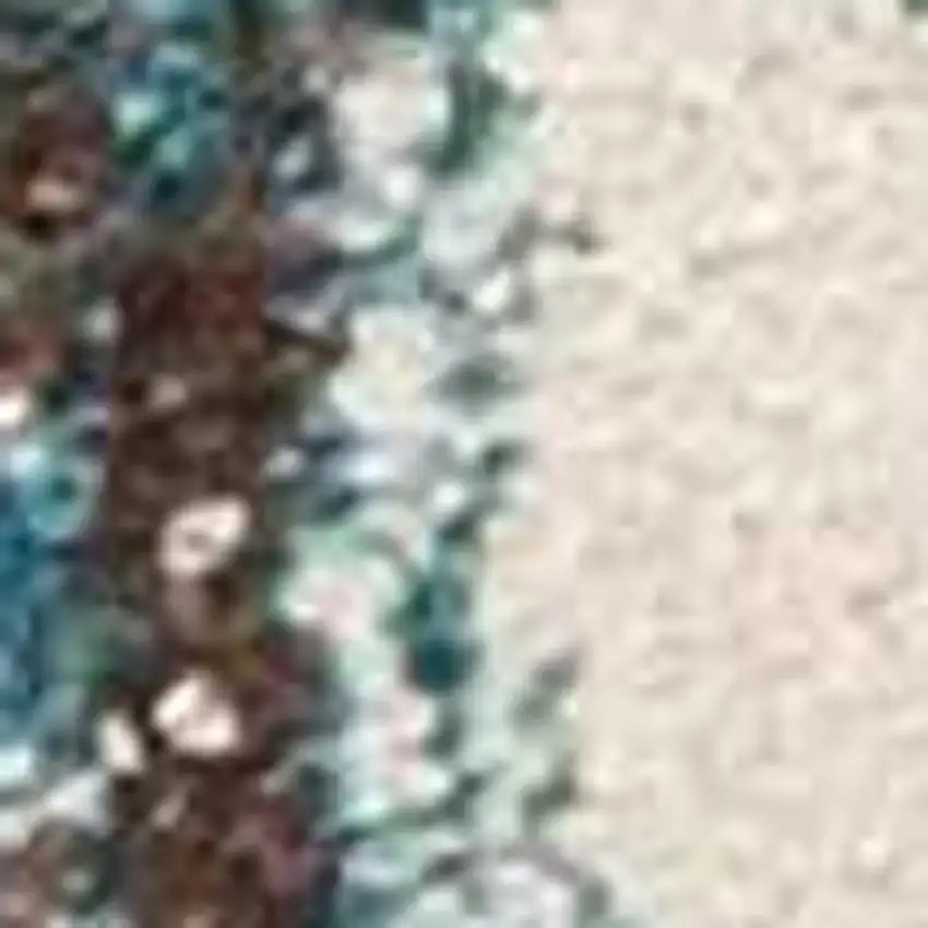 Ivory And Teal Abstract Area Rug Photo 7