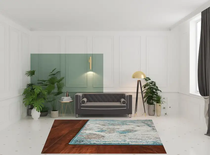 8'X10' Ivory Teal Machine Woven Abstract Watercolor Indoor Area Rug Photo 2