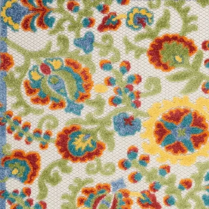 Ivory Toile Non Skid Indoor Outdoor Area Rug Photo 4