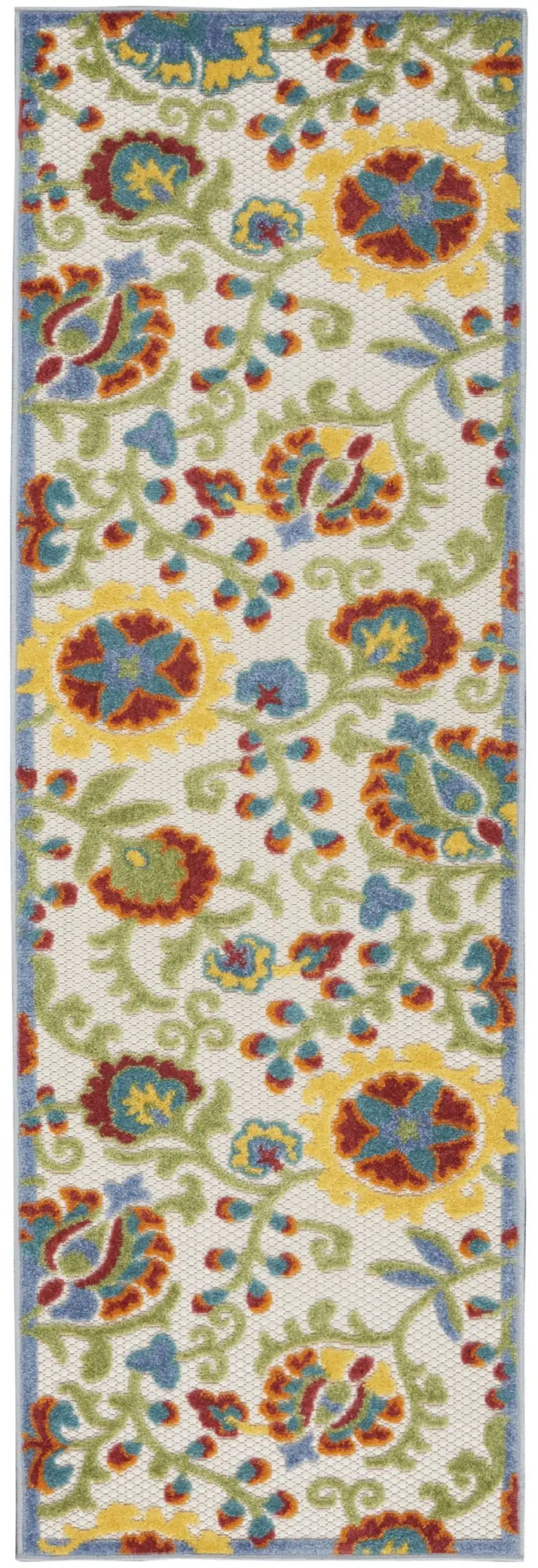 Ivory Toile Non Skid Indoor Outdoor Runner Rug Photo 3