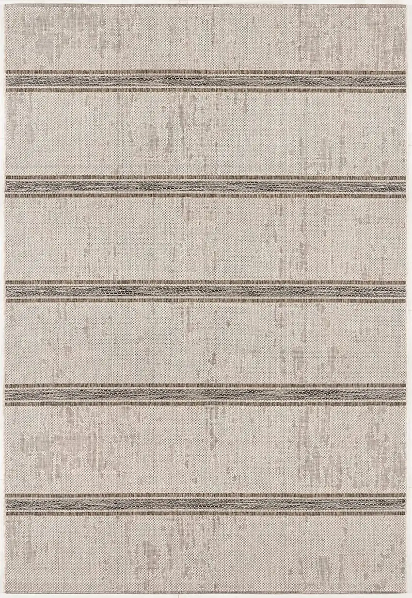 Ivory Transitional Striped Runner Rug Photo 1