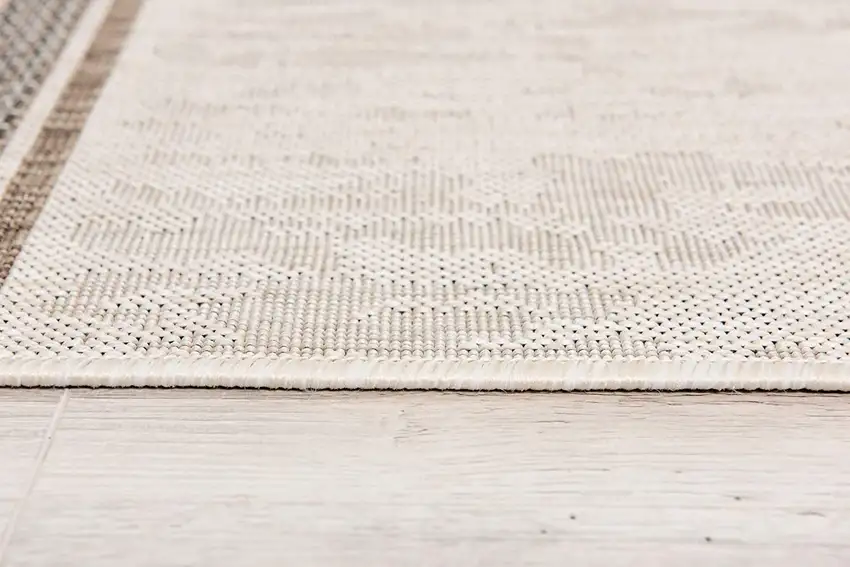 Ivory Transitional Striped Runner Rug Photo 6