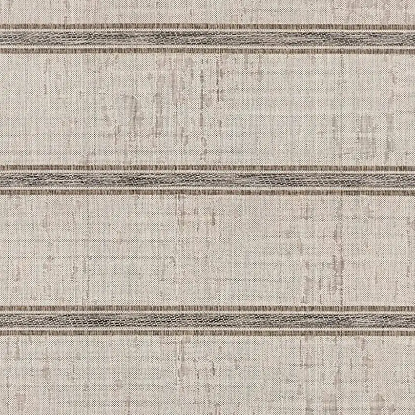 Ivory and Gray Striped Runner Rug Photo 4