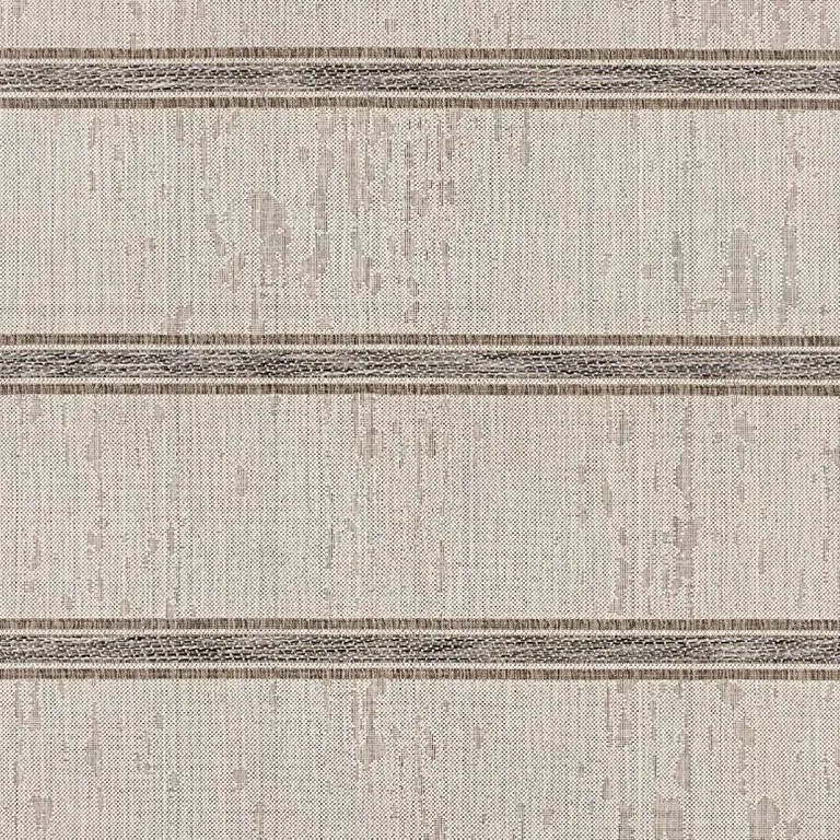 Ivory Transitional Striped Runner Rug Photo 5