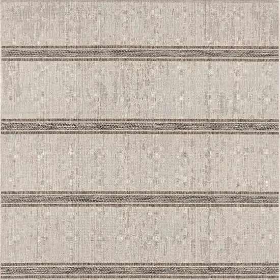 Ivory and Gray Striped Runner Rug Photo 5