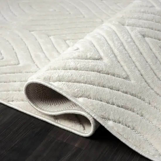 5' X 7' Ivory Trellis Area Rug Photo 2