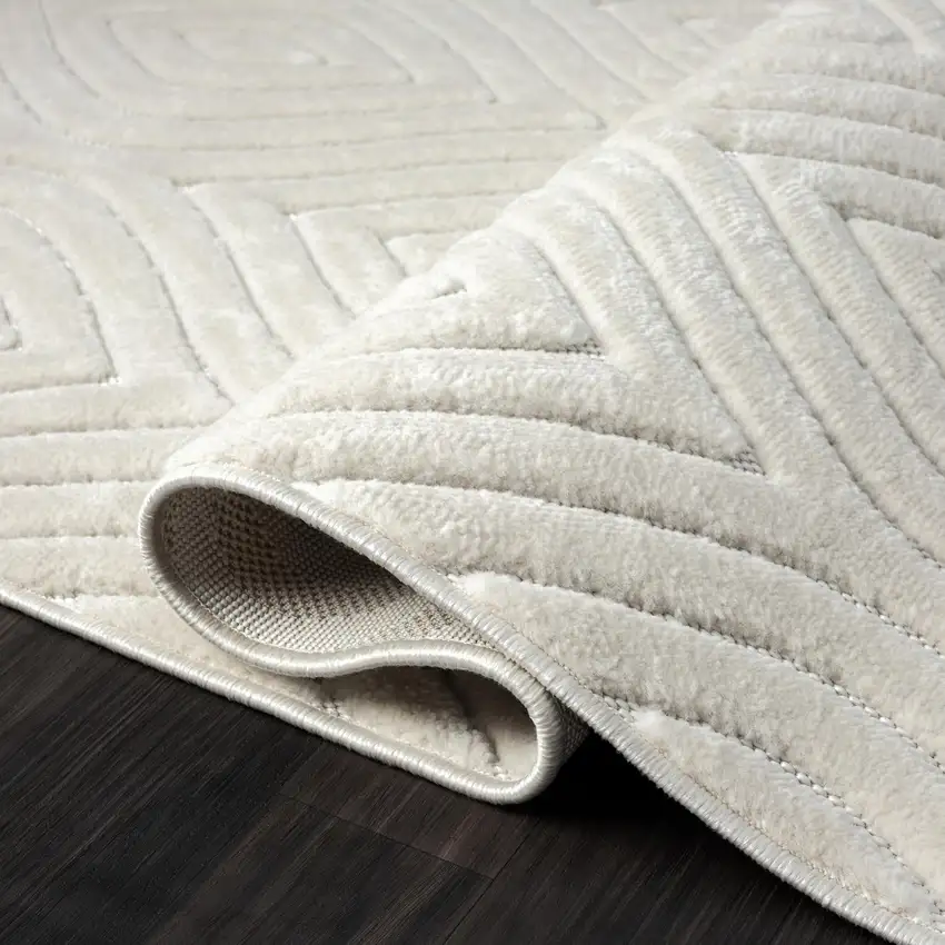 5' X 7' Ivory Trellis Area Rug Photo 2