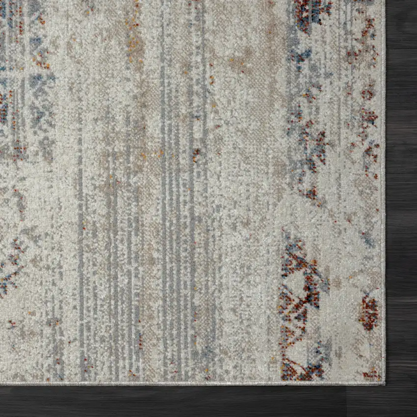 Ivory Tribal Distressed Washable Area Rug Photo 8