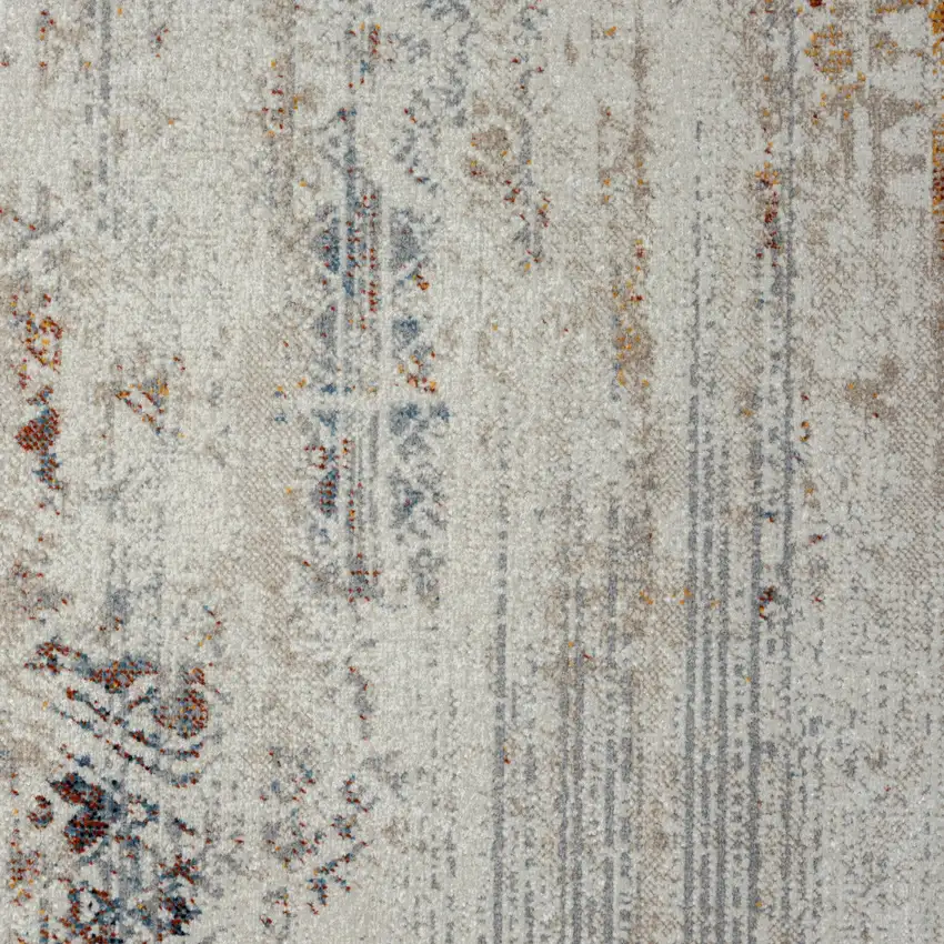 Ivory Tribal Distressed Washable Area Rug Photo 9
