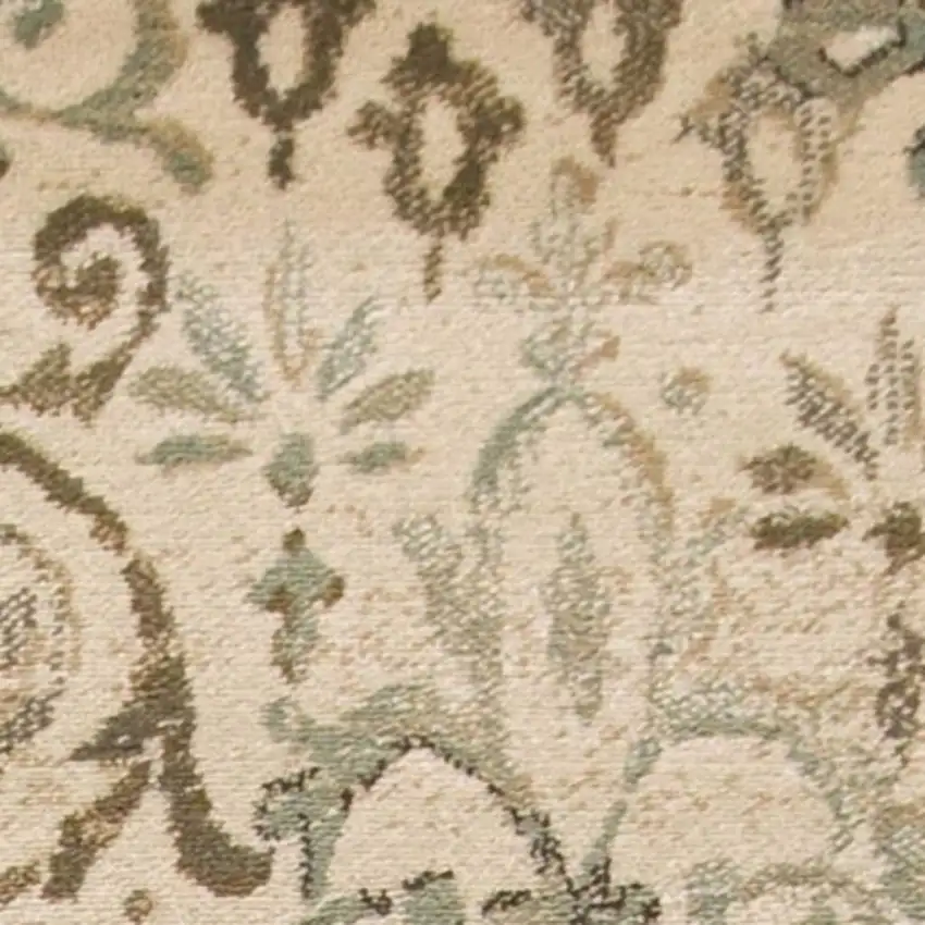 Ivory And Brown Floral Medallion Area Rug Photo 4