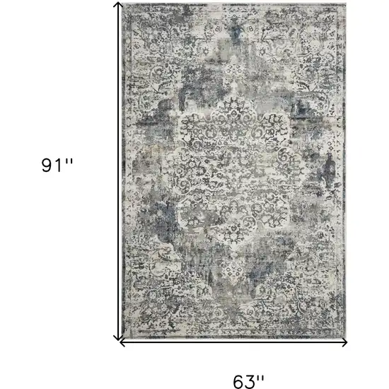 Ivory Vintage Medallion Indoor Area Rug Photo 3
