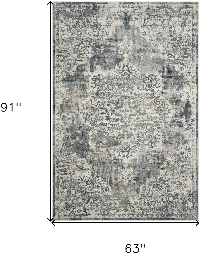 Ivory Medallion Area Rug Photo 3
