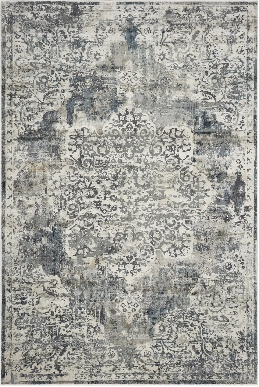 Ivory Vintage Medallion Indoor Area Rug Photo 2