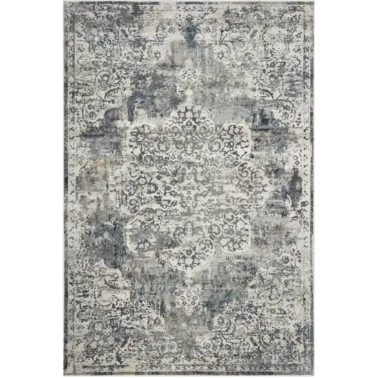 Ivory Vintage Medallion Indoor Area Rug Photo 2