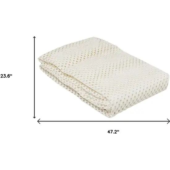 Ivory Waffle Weave Non Slip Rug Pad Photo 9