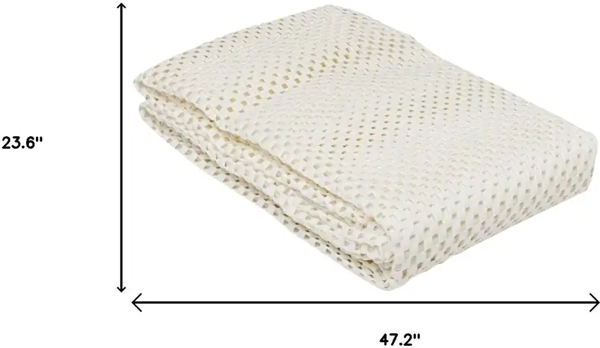 Ivory Waffle Weave Non Slip Rug Pad Photo 9