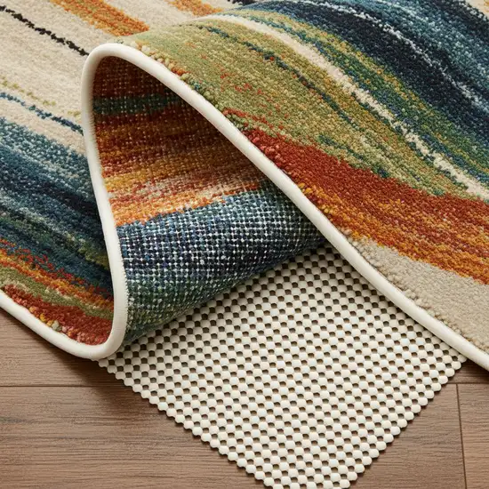 Ivory Waffle Weave Non Slip Rug Pad Photo 2