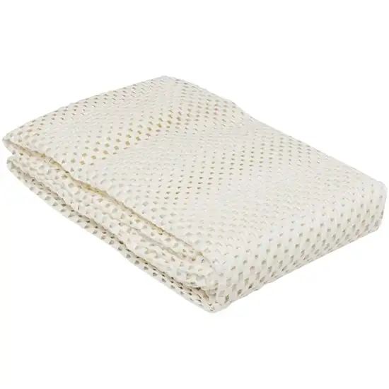 Ivory Waffle Weave Non Slip Rug Pad Photo 1