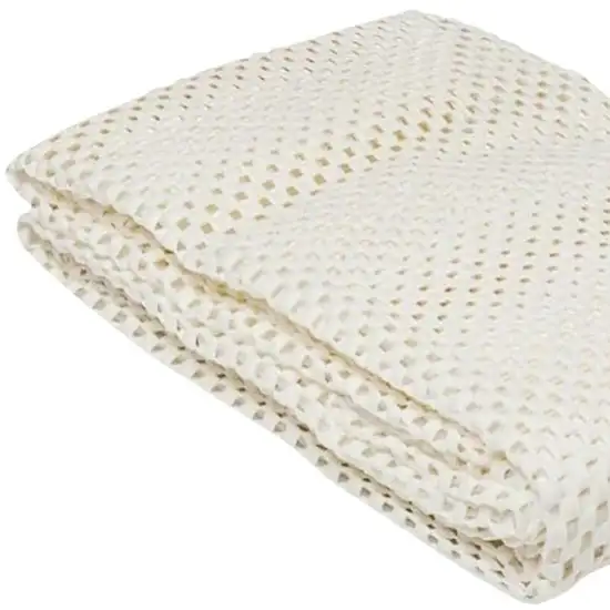Ivory Waffle Weave Non Slip Rug Pad Photo 3