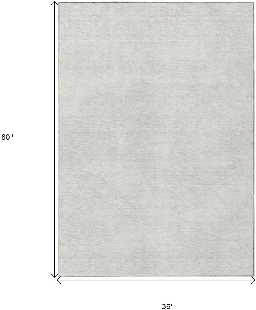 Ivory Washable Indoor Outdoor Area Rug Photo 3