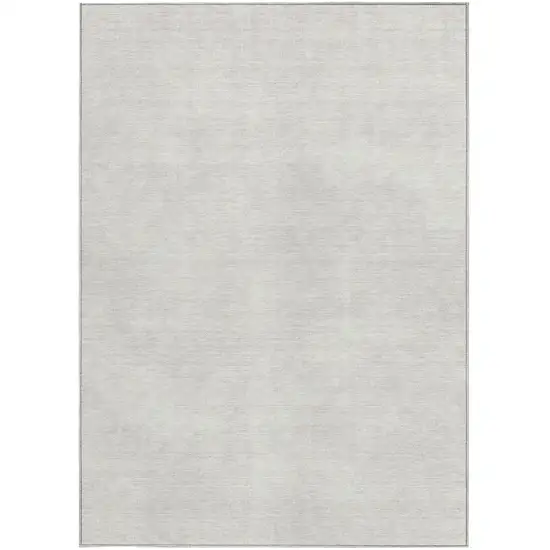Ivory Washable Indoor Outdoor Area Rug Photo 5