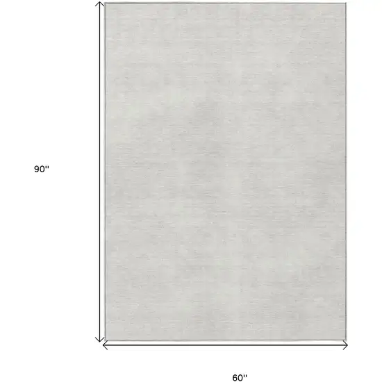 Ivory Washable Indoor Outdoor Area Rug Photo 3